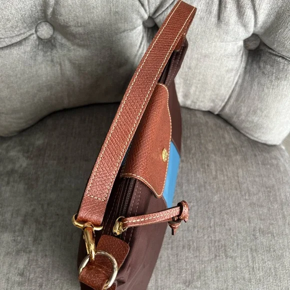 Longchamp Brown and Blue Mini Bag - Picture 3 of 11